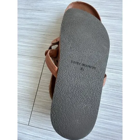 Tory Burch Brown Leather Thong Sandals Slip On Women's 8.5 - Picture 8 of 8